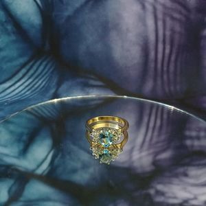 Swarovski Elements - Size 7.75 - 18K gold plated ring as pictured